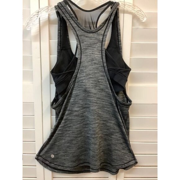 Lululemon Womens Gray Open Back Tank Top With Built-In Bra (SZ6) - Picture 2 of 4